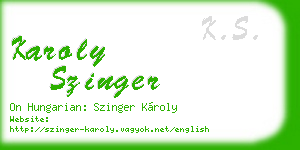 karoly szinger business card